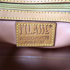 PRIMA CLASSE Mini Boston Bag Map Pattern Brown PVC