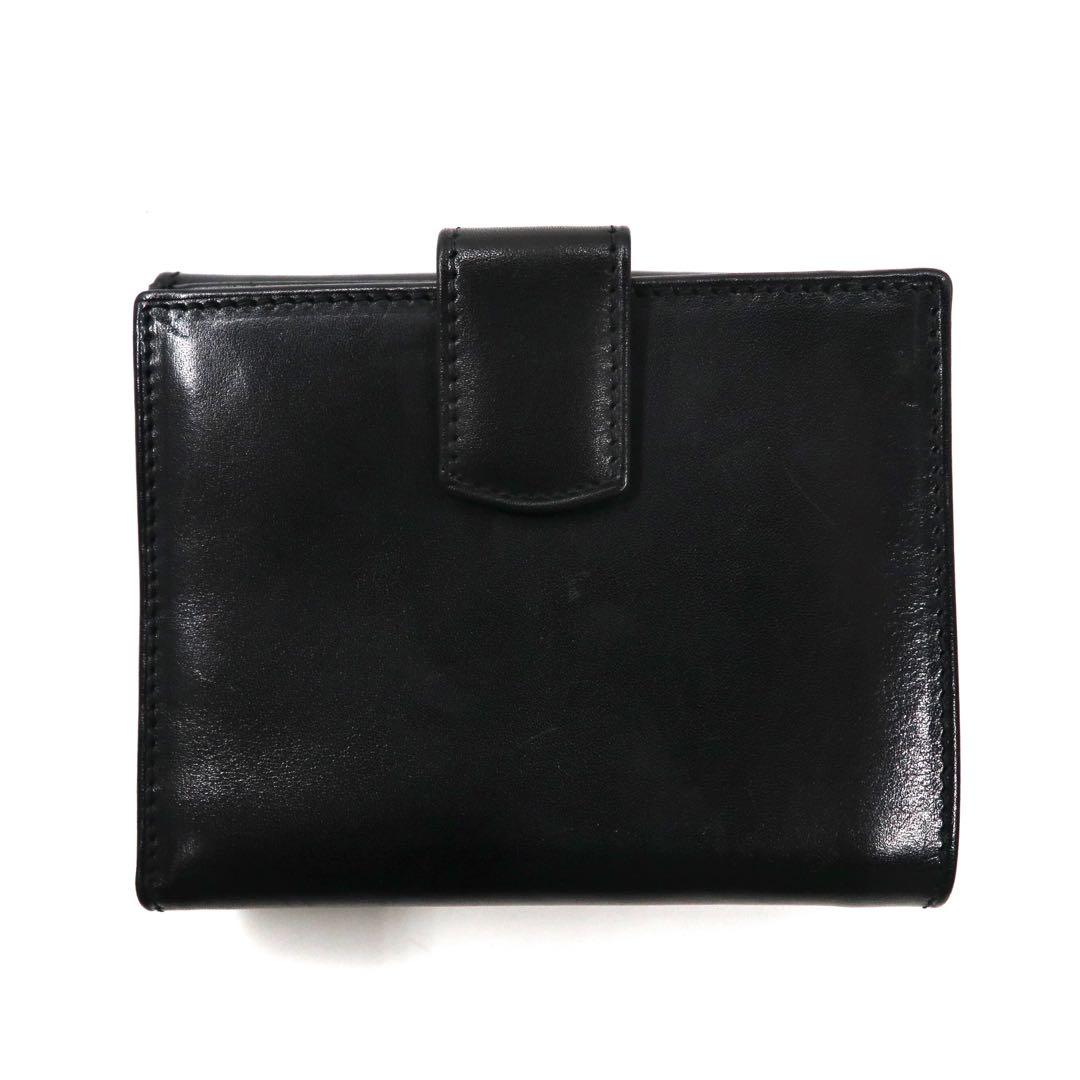 Salvatore Ferragamo Trifold Wallet Black Leather Gancini Hardware 224059 Made in Italy