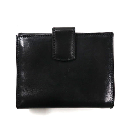 Salvatore Ferragamo Trifold Wallet Black Leather Gancini Hardware 224059 Made in Italy