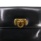 Salvatore Ferragamo Trifold Wallet Black Leather Gancini Hardware 224059 Made in Italy