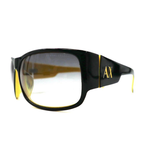 A|X ARMANI EXCHANGE Sunglasses, Square, Black, Yellow, Side Logo, AX199/F/S 71CJJ 61-14 130