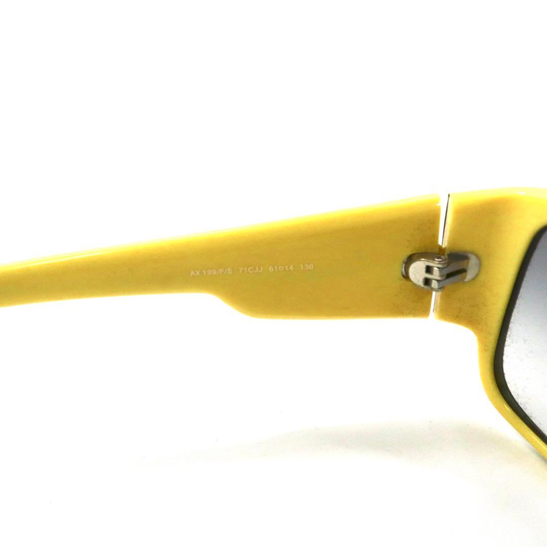 A|X ARMANI EXCHANGE Sunglasses, Square, Black, Yellow, Side Logo, AX199/F/S 71CJJ 61-14 130