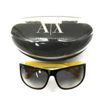 A|X ARMANI EXCHANGE Sunglasses, Square, Black, Yellow, Side Logo, AX199/F/S 71CJJ 61-14 130