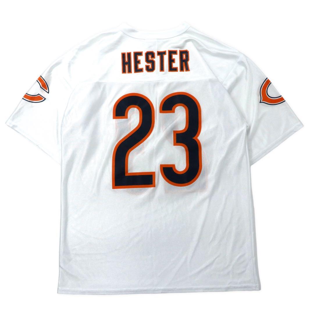 NFL ビッグサイズ ゲームシャツ M ホワイト Chicago Bears ポリエステル メッシュ ナンバリング HESTER