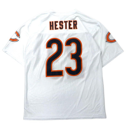NFL ビッグサイズ ゲームシャツ M ホワイト Chicago Bears ポリエステル メッシュ ナンバリング HESTER