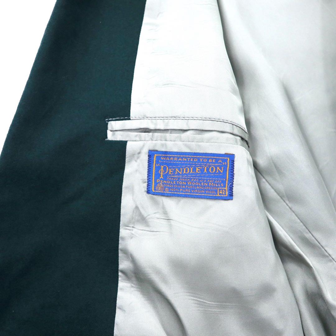 PENDLETON USA 80's 2B Tailored Jacket 42 Green Wool Decorative Button