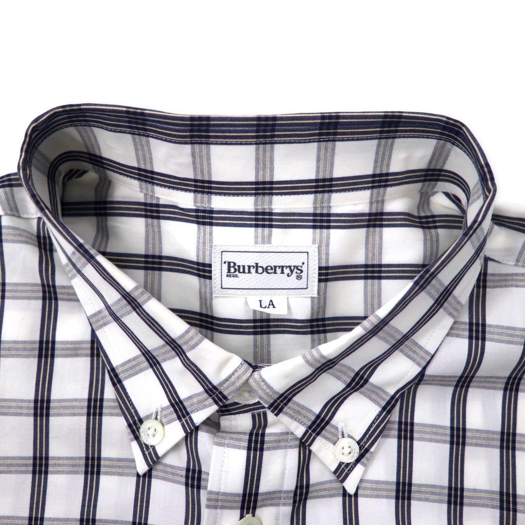 Burberrys Nova Check Button Down Shirt LA White Cotton One Point Logo Embroidery Made in Japan Unused Item