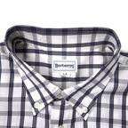 Burberrys Nova Check Button Down Shirt LA White Cotton One Point Logo Embroidery Made in Japan Unused Item