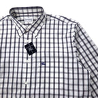 Burberrys Nova Check Button Down Shirt LA White Cotton One Point Logo Embroidery Made in Japan Unused Item