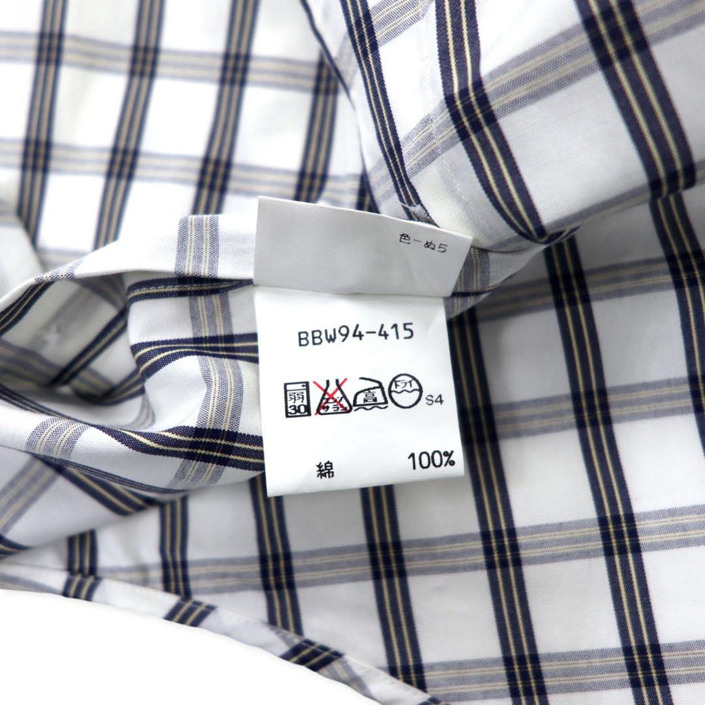 Burberrys Nova Check Button Down Shirt LA White Cotton One Point Logo Embroidery Made in Japan Unused Item