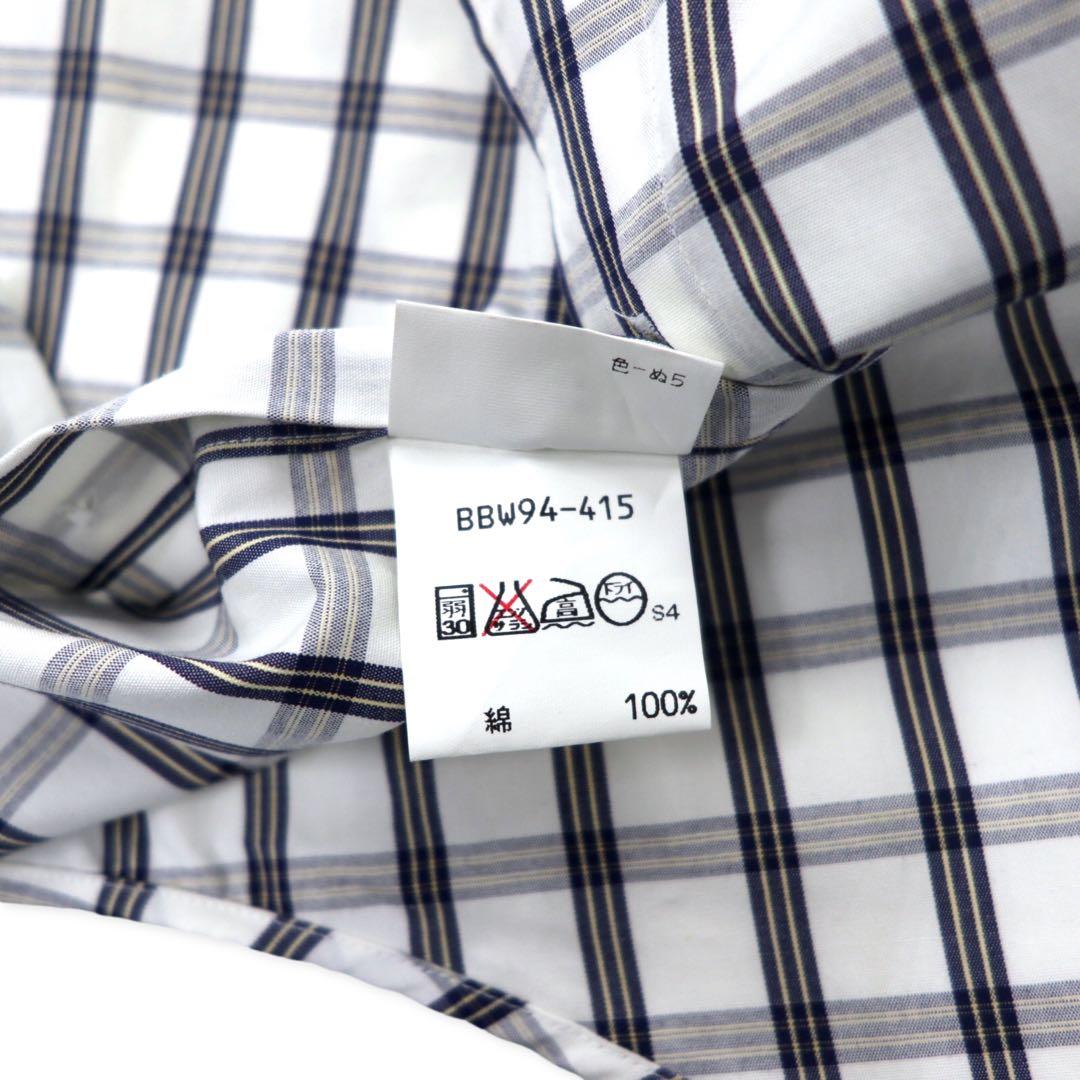 Burberrys Nova Check Button Down Shirt LA White Cotton One Point Logo Embroidery Made in Japan Unused Item