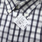 Burberrys Nova Check Button Down Shirt LA White Cotton One Point Logo Embroidery Made in Japan Unused Item