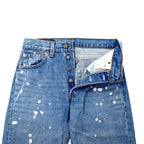 Levi's USA 90s 501 Denim Pants 28 Blue Paint Distressed