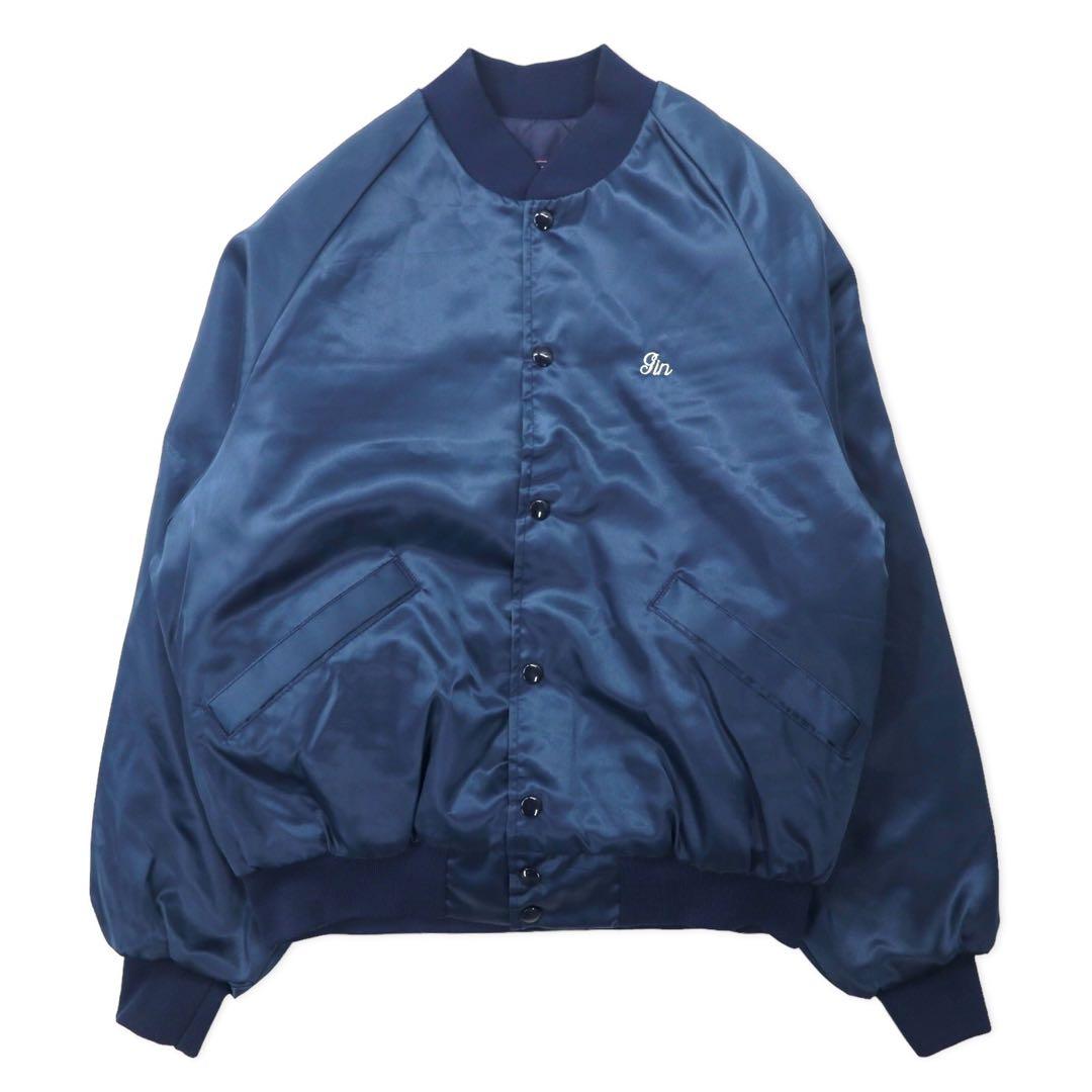 King Louie USA 90's Stadium Jumper M Navy Nylon Quilted Liner Back Patch