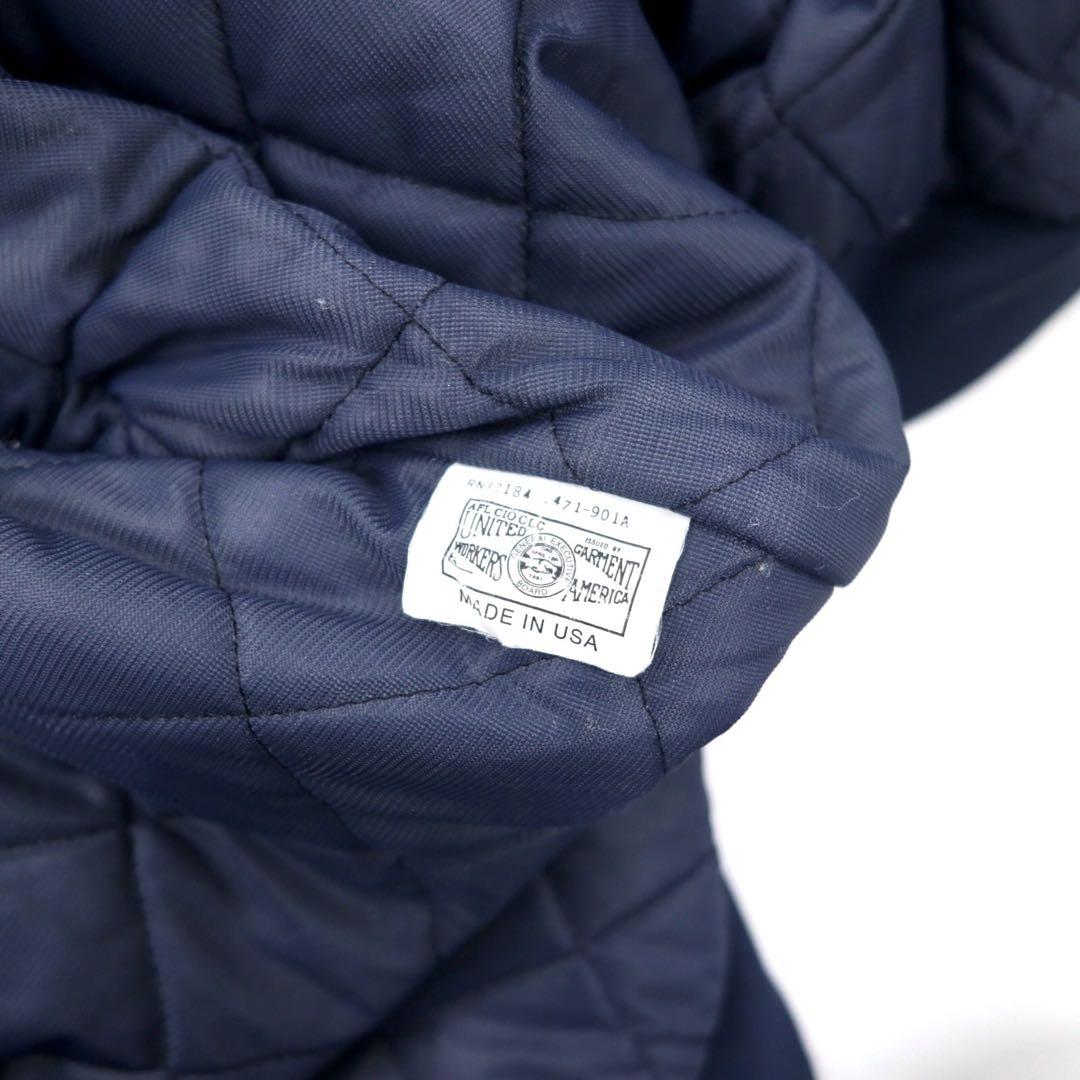 King Louie USA 90's Stadium Jumper M Navy Nylon Quilted Liner Back Patch