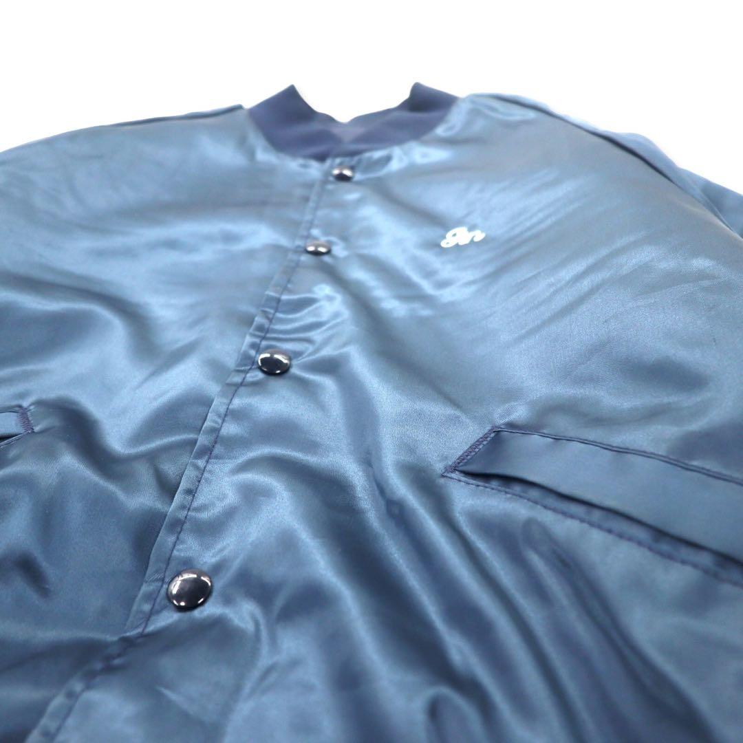 King Louie USA 90's Stadium Jumper M Navy Nylon Quilted Liner Back Patch