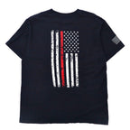 ann aranr プリントTシャツ XL ネイビー コットン 星条旗 Fire & Rescue Maltese Cross Firefighter Fire Courage Honor メキシコ製