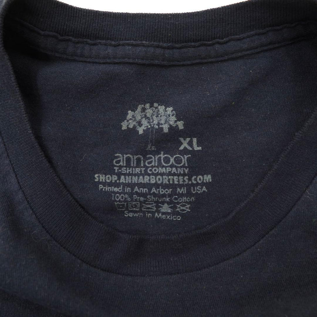ann aranr プリントTシャツ XL ネイビー コットン 星条旗 Fire & Rescue Maltese Cross Firefighter Fire Courage Honor メキシコ製