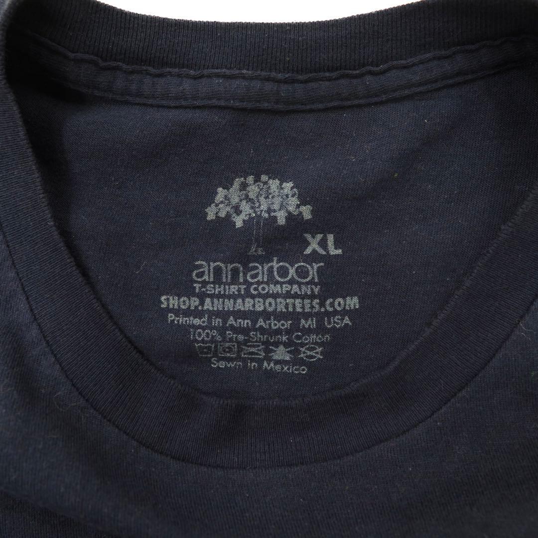ann aranr プリントTシャツ XL ネイビー コットン 星条旗 Fire & Rescue Maltese Cross Firefighter Fire Courage Honor メキシコ製