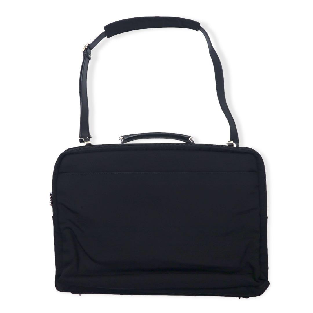 GUCCI 2WAY Briefcase Business Bag Black Nylon Canvas Leather Switch 015 3402 001553 Made in Italy