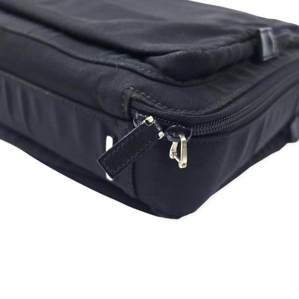 GUCCI 2WAY Briefcase Business Bag Black Nylon Canvas Leather Switch 015 3402 001553 Made in Italy