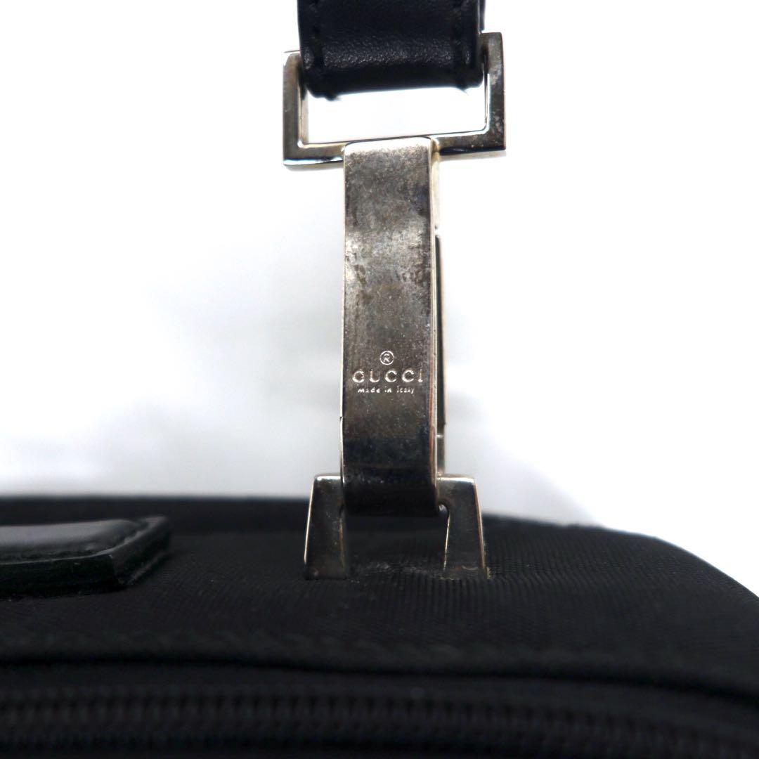 GUCCI 2WAY Briefcase Business Bag Black Nylon Canvas Leather Switch 015 3402 001553 Made in Italy