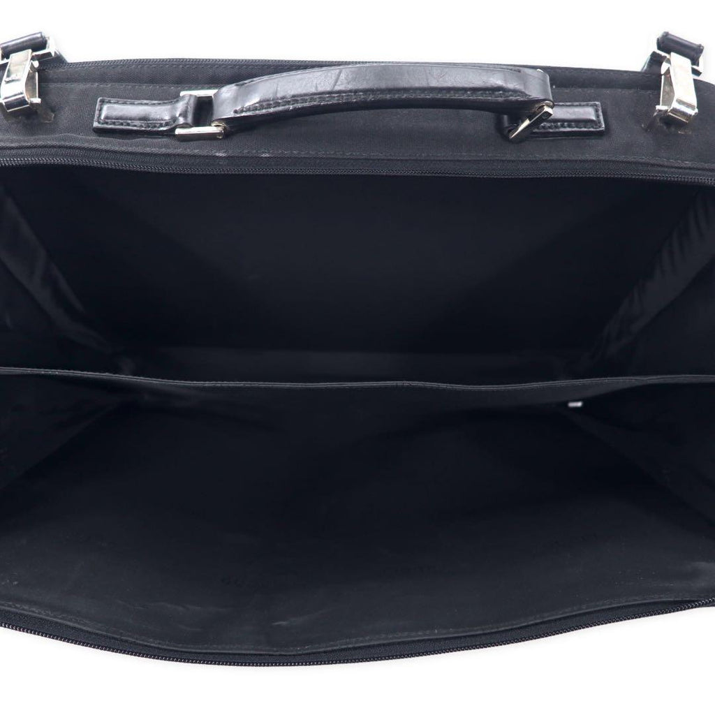GUCCI 2WAY Briefcase Business Bag Black Nylon Canvas Leather Switch 015 3402 001553 Made in Italy