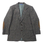 Made in USA 80's PENDLETON 2B Tweed Jacket 40 Gray Wool Leather Elbow Patch