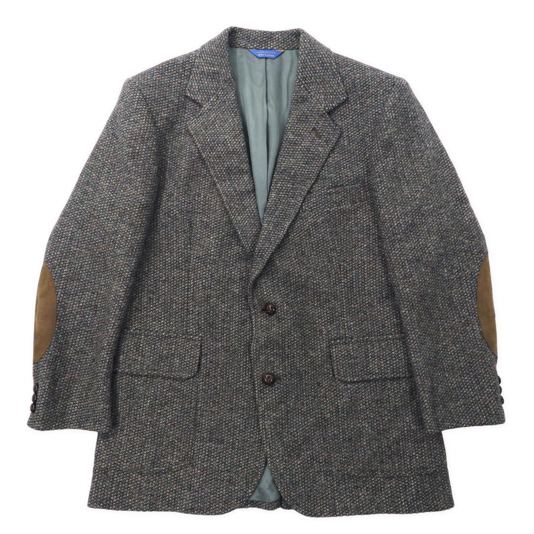 Made in USA 80's PENDLETON 2B Tweed Jacket 40 Gray Wool Leather Elbow Patch