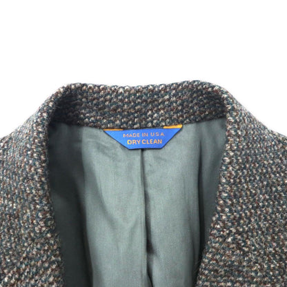 Made in USA 80's PENDLETON 2B Tweed Jacket 40 Gray Wool Leather Elbow Patch