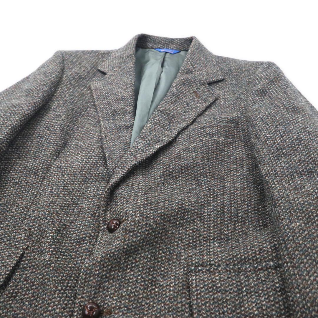 Made in USA 80's PENDLETON 2B Tweed Jacket 40 Gray Wool Leather Elbow Patch
