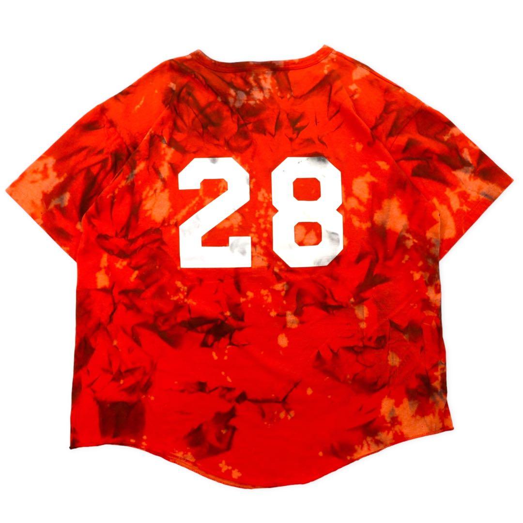 SOFFE SHIRTS USA製 90年代 ベースボール プリントTシャツ XXL オレンジ タイダイ コットン ナンバリング EAST DOUGLAS Sokol Club ビッグサイズ
