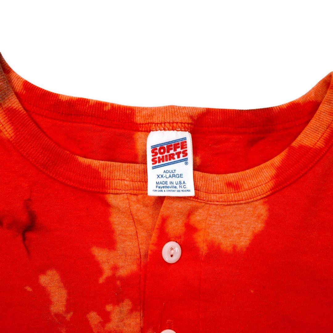 SOFFE SHIRTS USA製 90年代 ベースボール プリントTシャツ XXL オレンジ タイダイ コットン ナンバリング EAST DOUGLAS Sokol Club ビッグサイズ