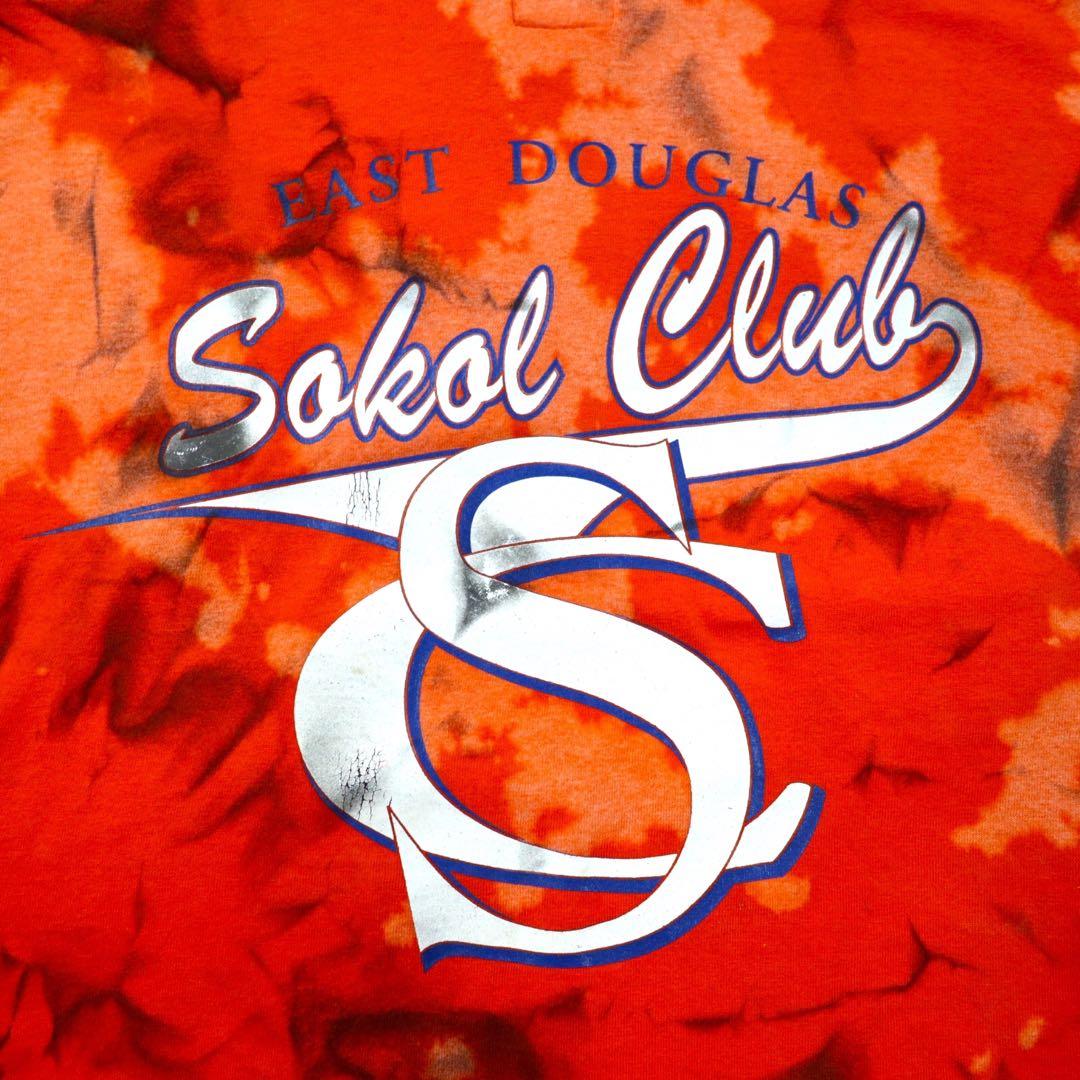 SOFFE SHIRTS USA製 90年代 ベースボール プリントTシャツ XXL オレンジ タイダイ コットン ナンバリング EAST DOUGLAS Sokol Club ビッグサイズ