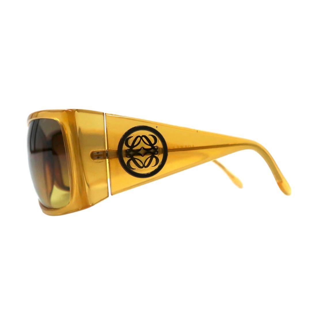 LOEWE サングラス スクエア イエロー モノグラム SLW582 イタリア製
