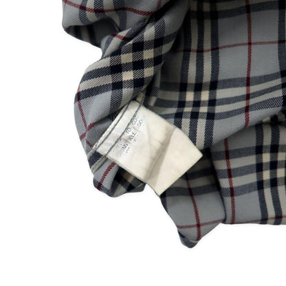 BURBERRY Nova Check Button Down Shirt L Gray Cotton One Point Logo Embroidery