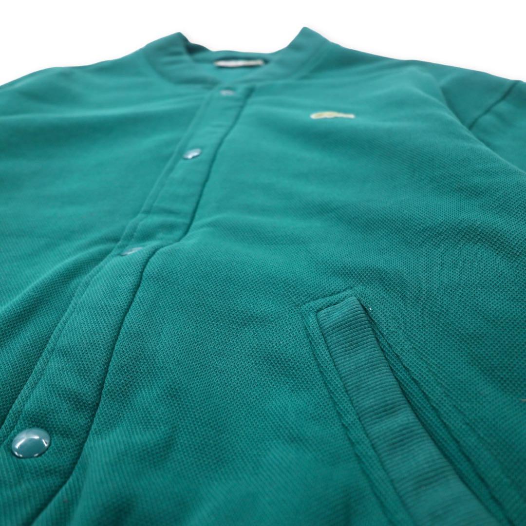 CHEMISE LACOSTE フランス製 80年代 フレンチラコステ スナップカーディガン スタジャン 4 グリーン コットン ワンポイントロゴ ビッグサイズ