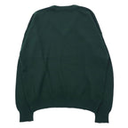 CHEMISE LACOSTE フランス製 80年代 フレンチラコステ Vネック アクリルニット セーター 4 グリーン ウール ワンポイントロゴ ビッグサイズ