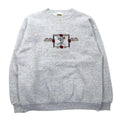 TULTEX 90's Kokopelli Indian Embroidery Sweatshirt L Gray Cotton Made in Mexico