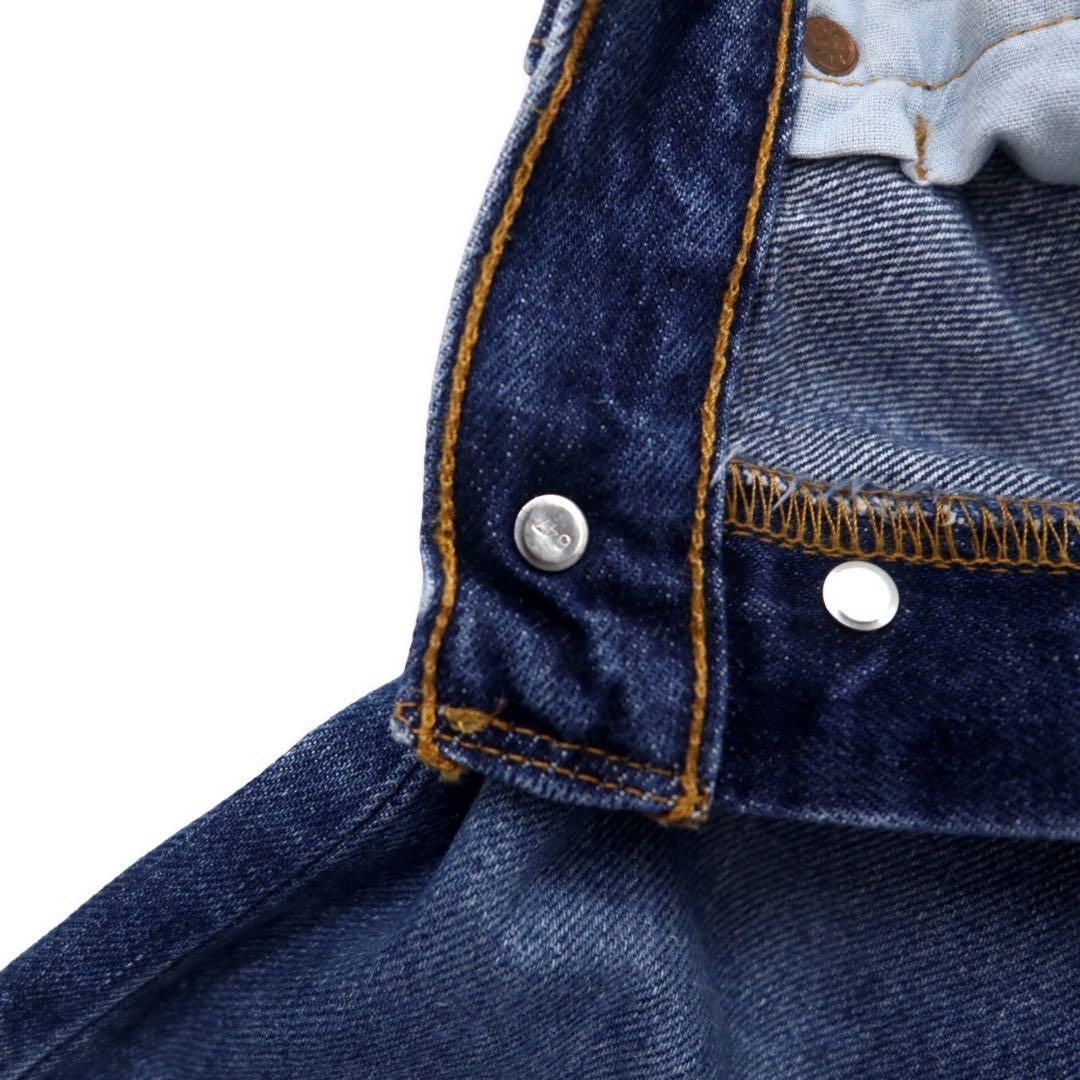 Levi's 90's 501 Regular Straight Denim Pants L Blue Button Back 647 Small e Paper Tag Single Stitch Hem Made in Mexico