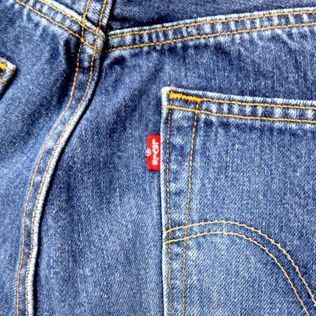 Levi's 90's 501 Regular Straight Denim Pants L Blue Button Back 647 Small e Paper Tag Single Stitch Hem Made in Mexico