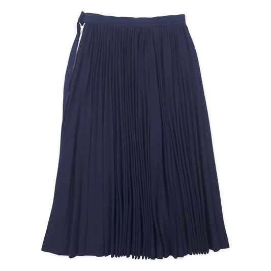Y's Pleated Skirt S Navy Polyester Rayon YL-S18-601 Made in Japan