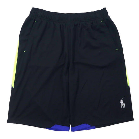 POLO RALPH LAUREN ショート ゲームパンツ ハーフパンツ L ブラック ポリエステル サイドライン スモールポニー 未使用品