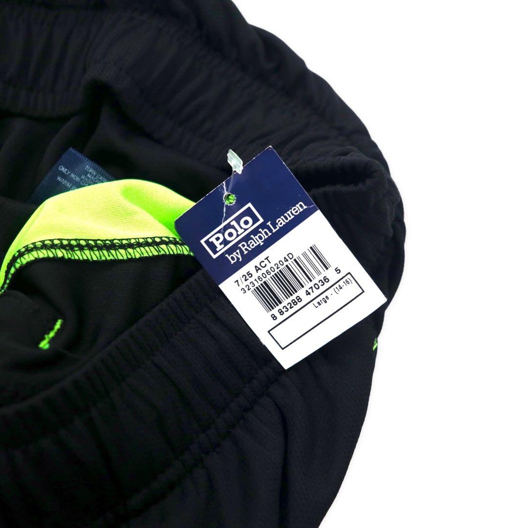 POLO RALPH LAUREN ショート ゲームパンツ ハーフパンツ L ブラック ポリエステル サイドライン スモールポニー 未使用品