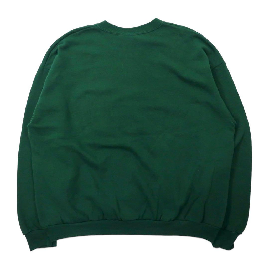 Made in USA Lee 90's College Print Sweatshirt XL Green Cotton Brushed Back WAYNE STATE UNIVERSITY