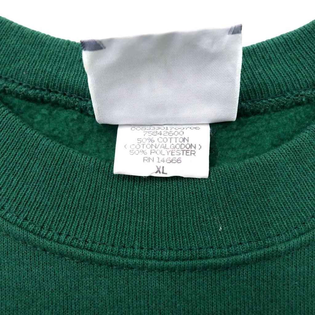 Made in USA Lee 90's College Print Sweatshirt XL Green Cotton Brushed Back WAYNE STATE UNIVERSITY