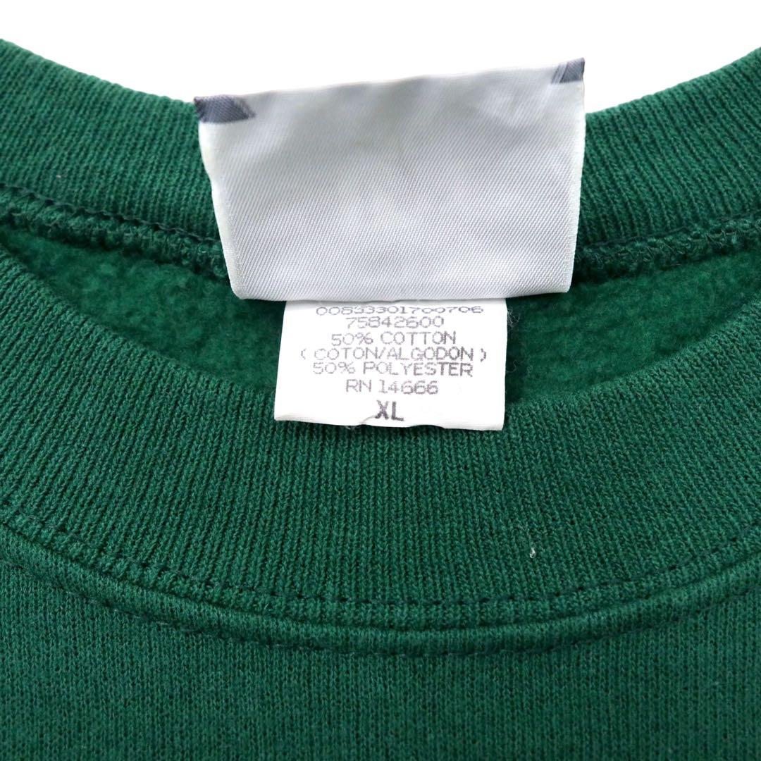 Made in USA Lee 90's College Print Sweatshirt XL Green Cotton Brushed Back WAYNE STATE UNIVERSITY
