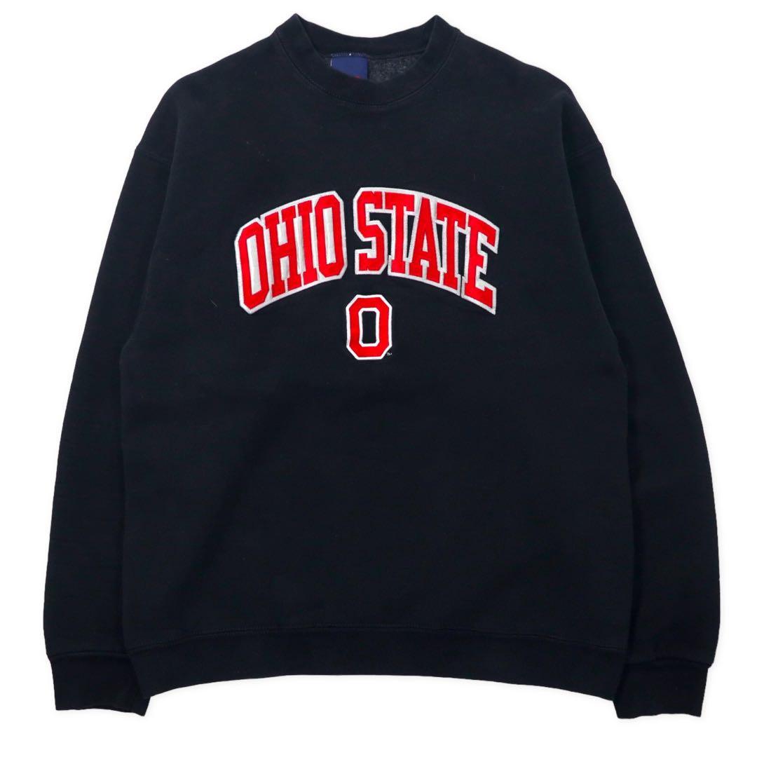 PRO PLAYER カレッジスウェット L ブラック コットン 裏起毛 OHIO STATE メキシコ製