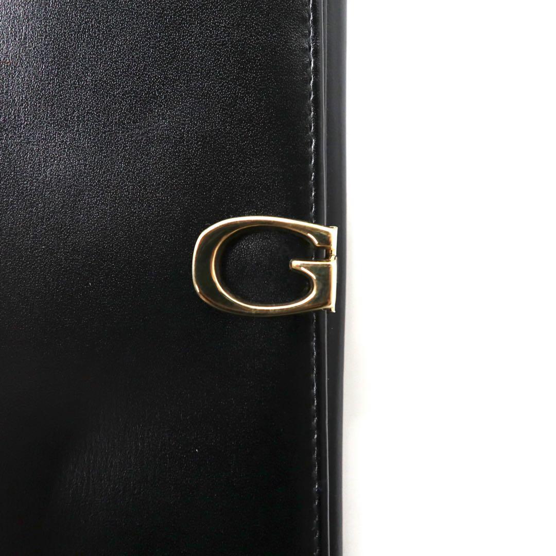 GUCCI Long Wallet Black Leather Calfskin G Logo Hardware 035-2192