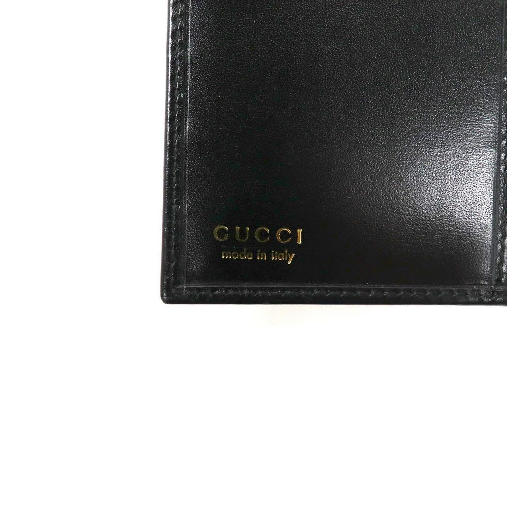 GUCCI long wallet black leather calfskin G logo metal fittings 035-2192-4841 Made in Italy